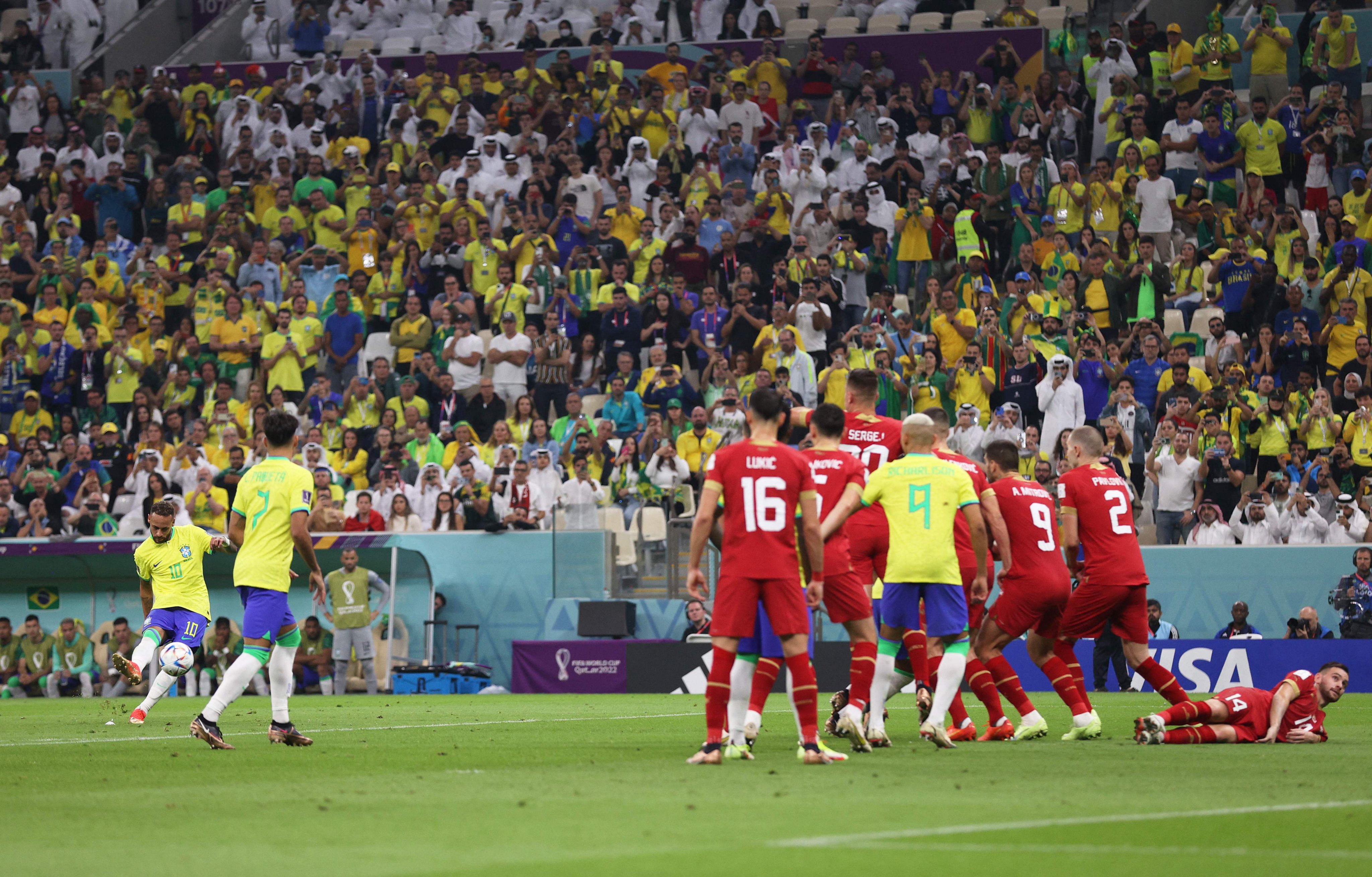 لقطات مثيرة من مباراة البرازيل ضد صربيا في كأس العالم 2022