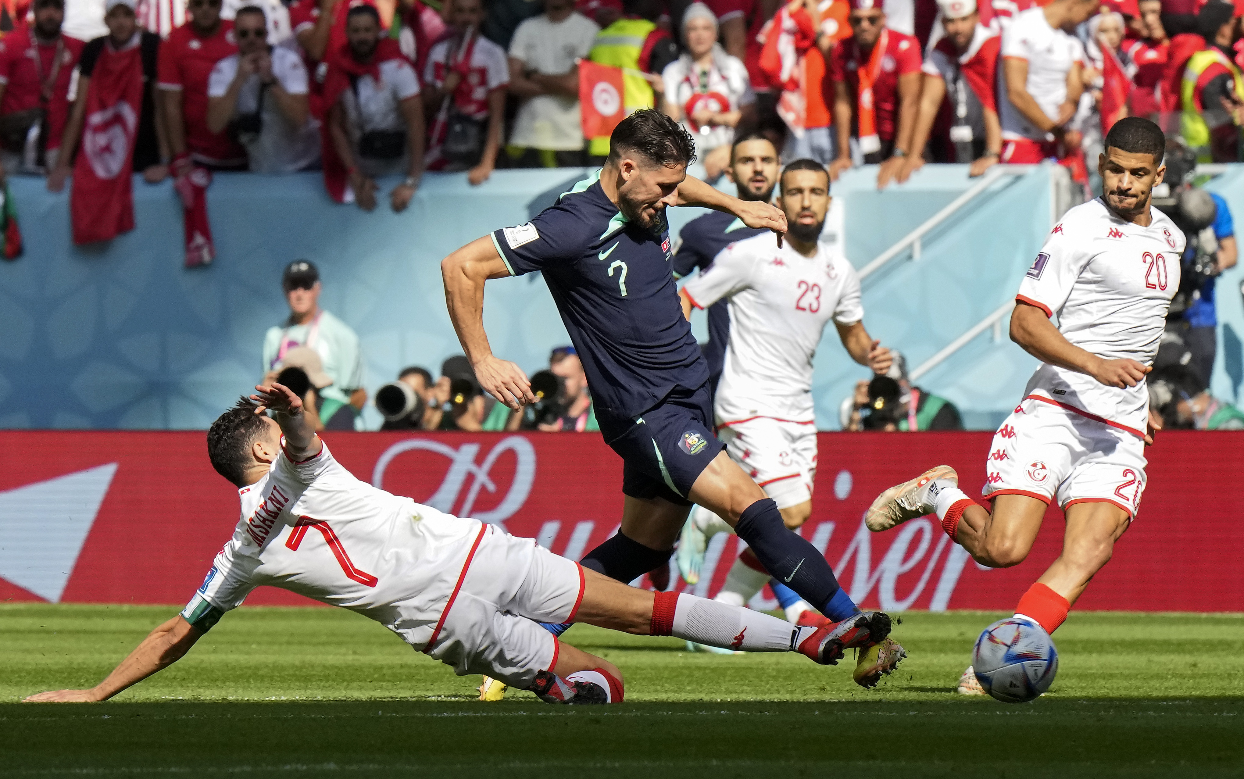أبرز لقطات فوز أستراليا على تونس في الجولة الثانية بـ كأس العالم 2022