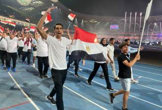 بعثة مصر في طابور افتتاح دورة ألعاب البحر المتوسط