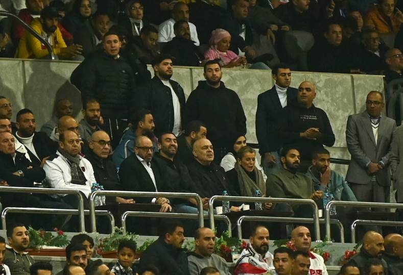 جروس خلال حضوره مباراة الزمالك والمصري