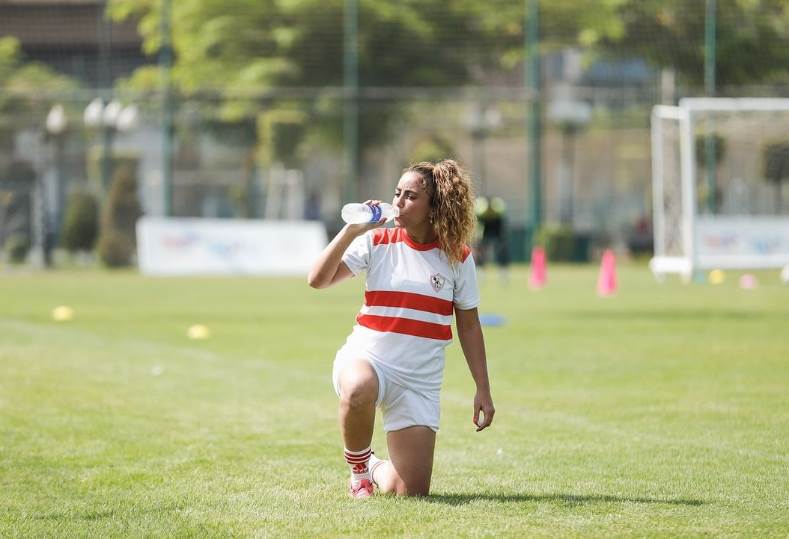 أمل حسين في مران الزمالك