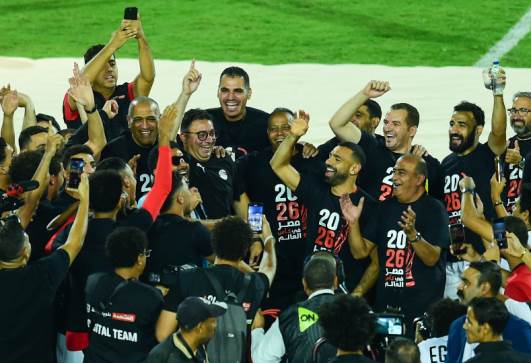 احتفالات منتخب مصر بعد التأهل لمونديال 2026
