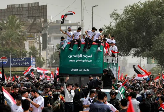 احتفال نجوم المنتخب العراقي