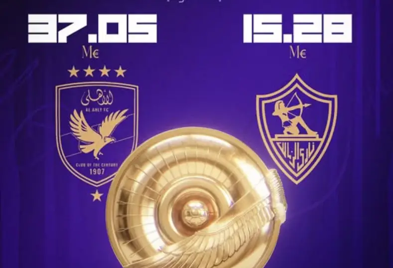 موقع الملاعب : بفارق 21 مليون يورو.. الأهلي يتفوق على الزمالك في القيمة السوقية