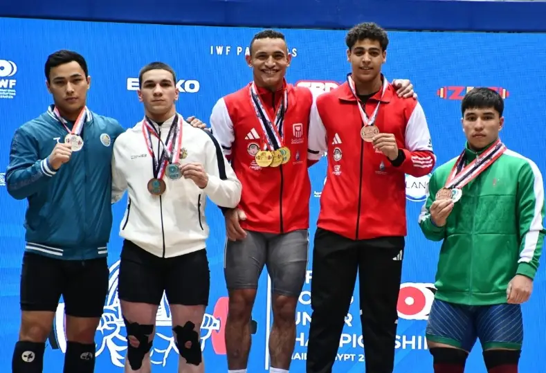 موقع الملاعب : مصر تحتل المركز الرابع في الترتيب النهائي لجدول ميداليات بطولة العالم لناشئي الأثقال