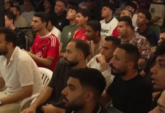 الجماهير المصرية والبلجيكية عقب المباراة